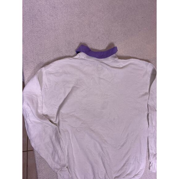 Vintage Cotton Hummingbird Floral Collared Quarter Zip M Knit Grandma Cottagcore - Picture 5 of 6